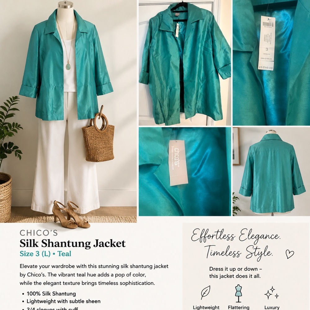 Silk Shantung Jacket - Picture 2 of 5